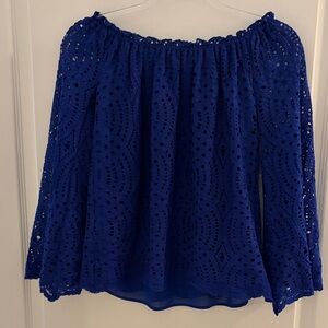 Lilly Pulitzer Royal Blue Lace Blouse
